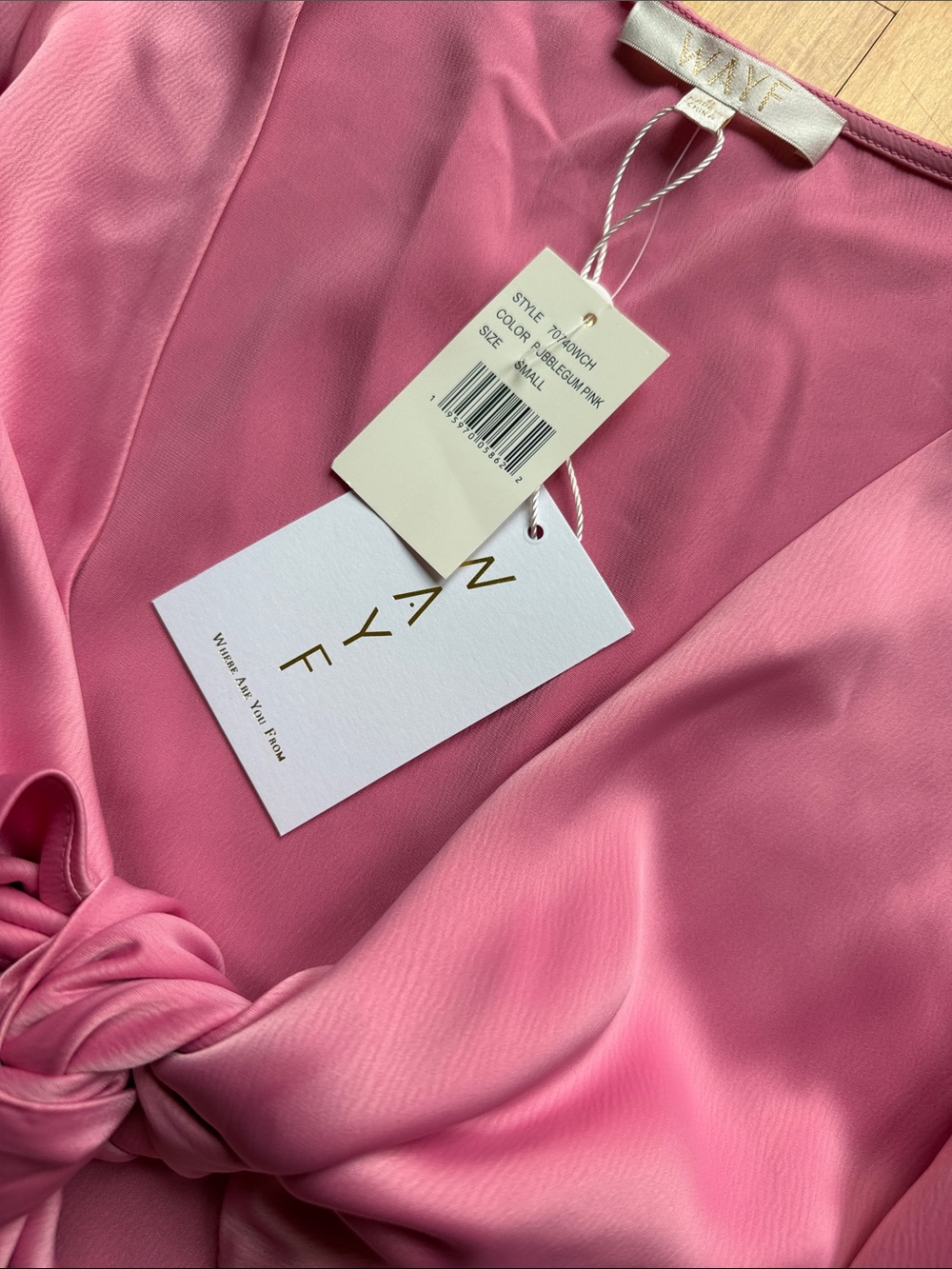Wayf Bubblegum Pink Satin Two-Piece Set - Picture 4 of 4